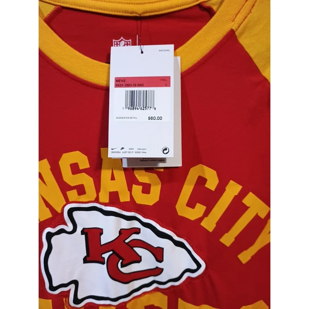 NWT Men's Size Large Red Yellow Kansas City Chiefs Nike Long‎ Sleeve
